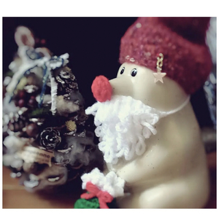 シロクマ貯金箱　クリスマス　サンタコスプレセット(ぬいぐるみ)