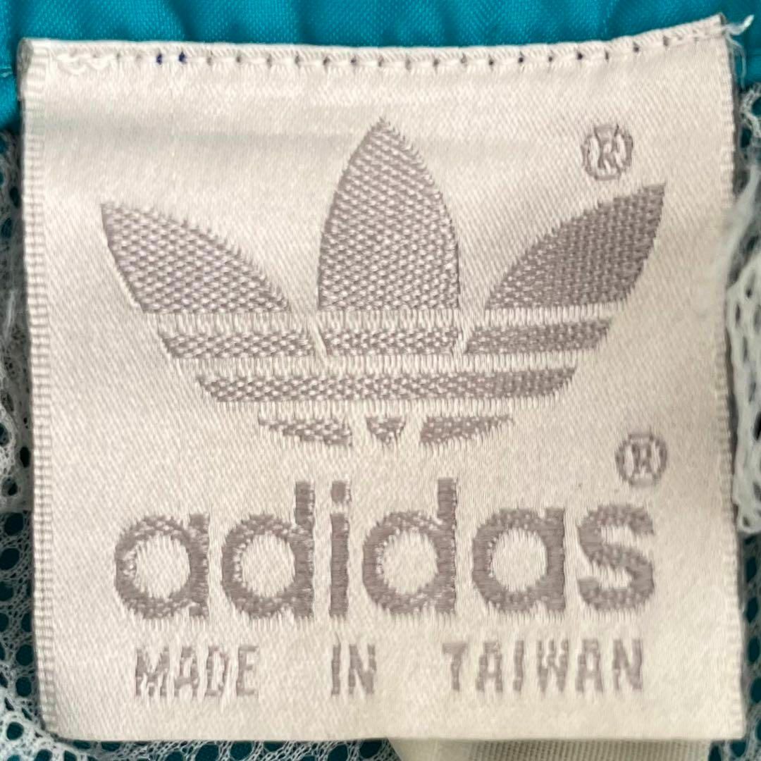 7770 adidasナイロンジャケット 銀タグヴィンテージ 青緑/イエロー