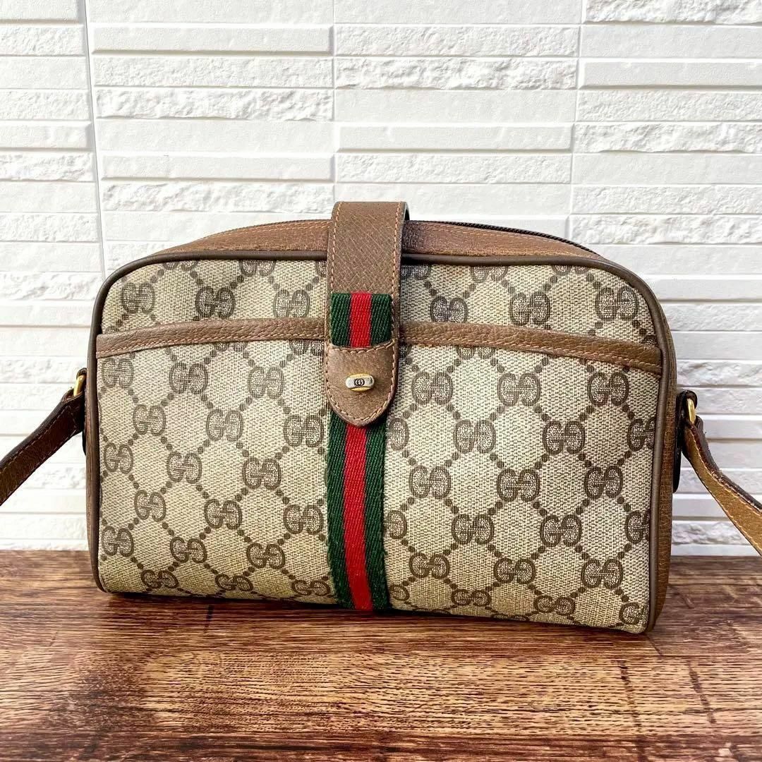 Gucci - オールド グッチ GG スプリーム シェリー ライン レザー