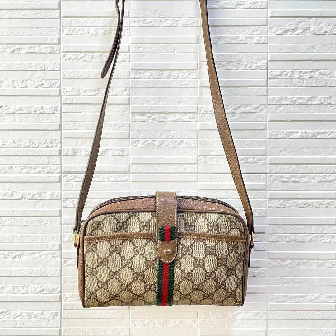 Gucci - オールド グッチ GG スプリーム シェリー ライン レザー