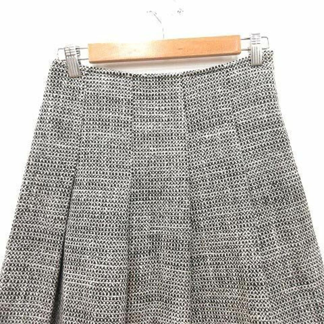 QUEENS COURT(クイーンズコート)のクイーンズコート プリーツスカート ミニ ツイードニット 1 黒 ブラック 白 レディースのスカート(ミニスカート)の商品写真
