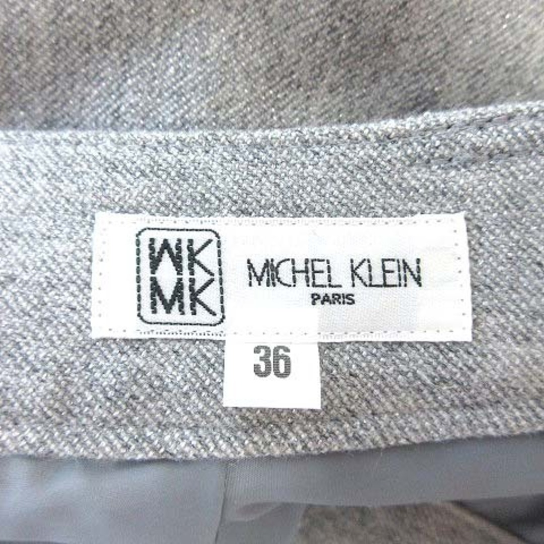 MK MICHEL KLEIN(エムケーミッシェルクラン)のエムケー ミッシェルクラン ハーフパンツ ツイード ウール 36 ライトグレー レディースのパンツ(その他)の商品写真