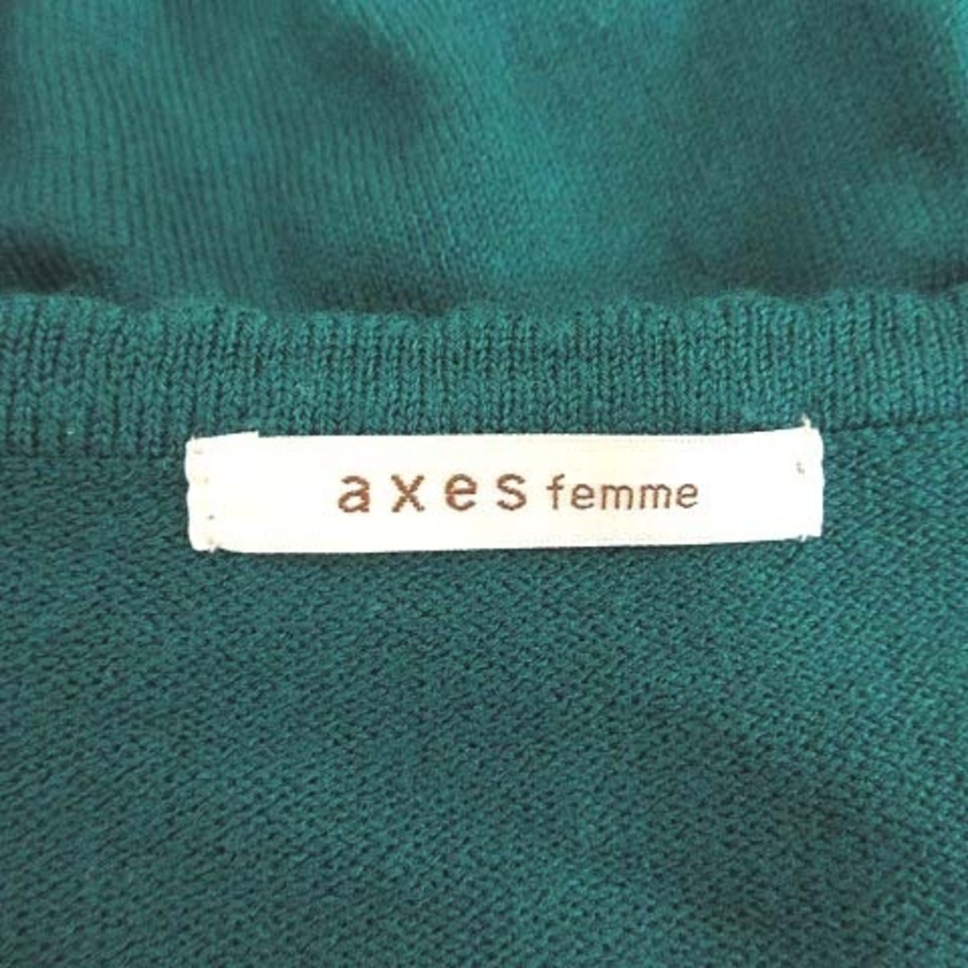 axes femme(アクシーズファム)のアクシーズファム ニットカーディガン 長袖 レース ビジュー M 緑 レディースのトップス(カーディガン)の商品写真