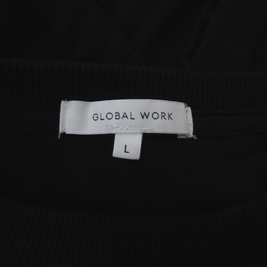 GLOBAL WORK(グローバルワーク)のグローバルワーク Tシャツ カットソー フェイクレイヤード 半袖 L 黒 白  レディースのトップス(Tシャツ(半袖/袖なし))の商品写真