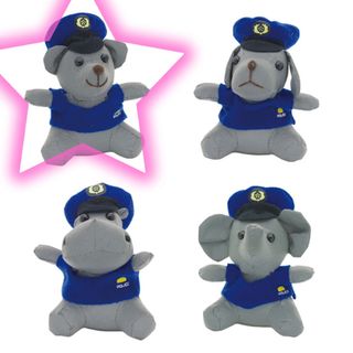 【新品・未使用】反射　ぬいぐるみキーホルダー　熊　警視庁(キャラクターグッズ)