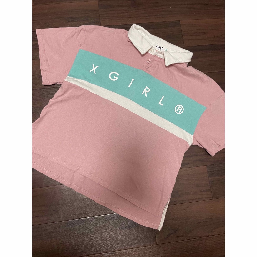 X-girl(エックスガール)のエックスガール　ラガシャツ キッズ/ベビー/マタニティのキッズ服女の子用(90cm~)(Tシャツ/カットソー)の商品写真