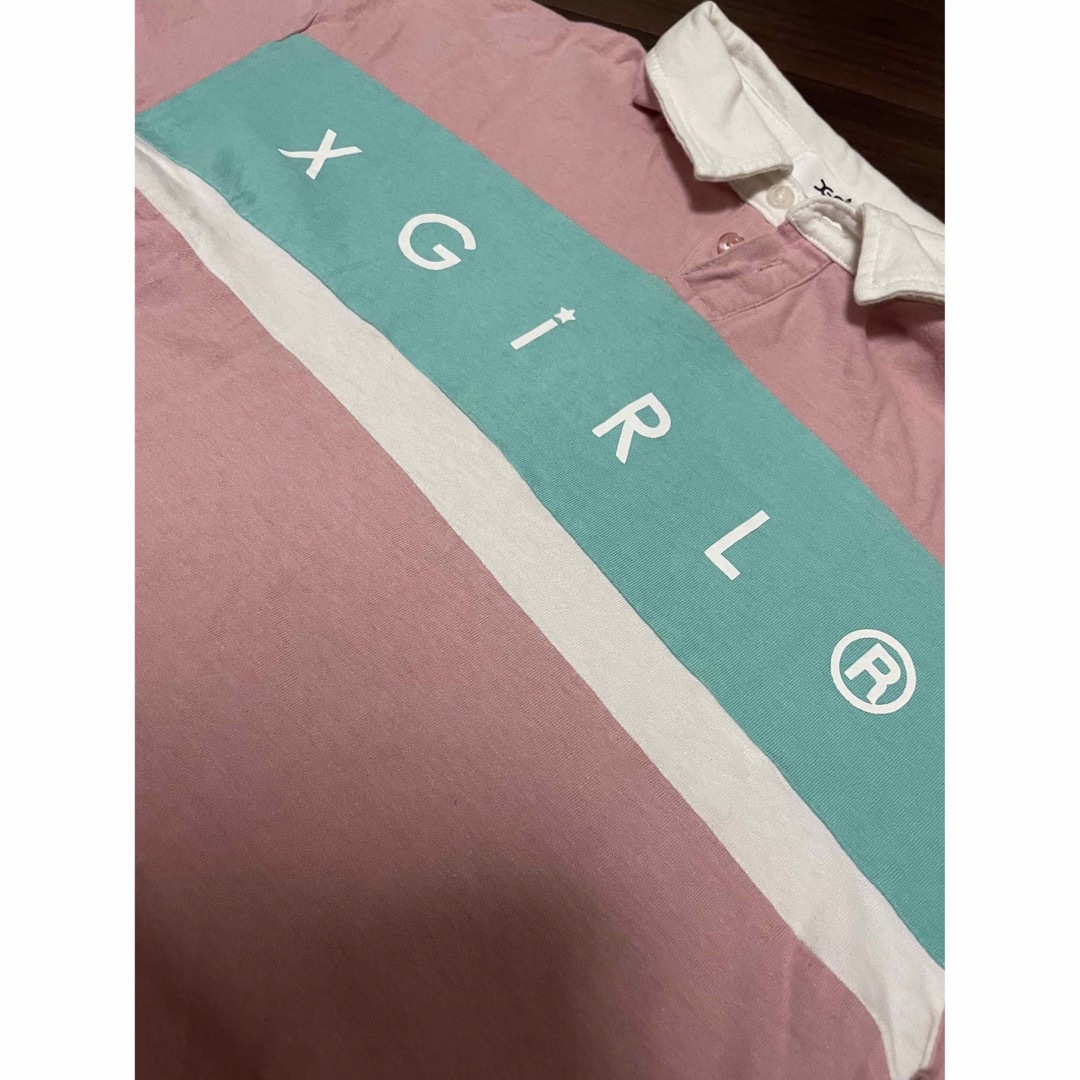 X-girl(エックスガール)のエックスガール　ラガシャツ キッズ/ベビー/マタニティのキッズ服女の子用(90cm~)(Tシャツ/カットソー)の商品写真