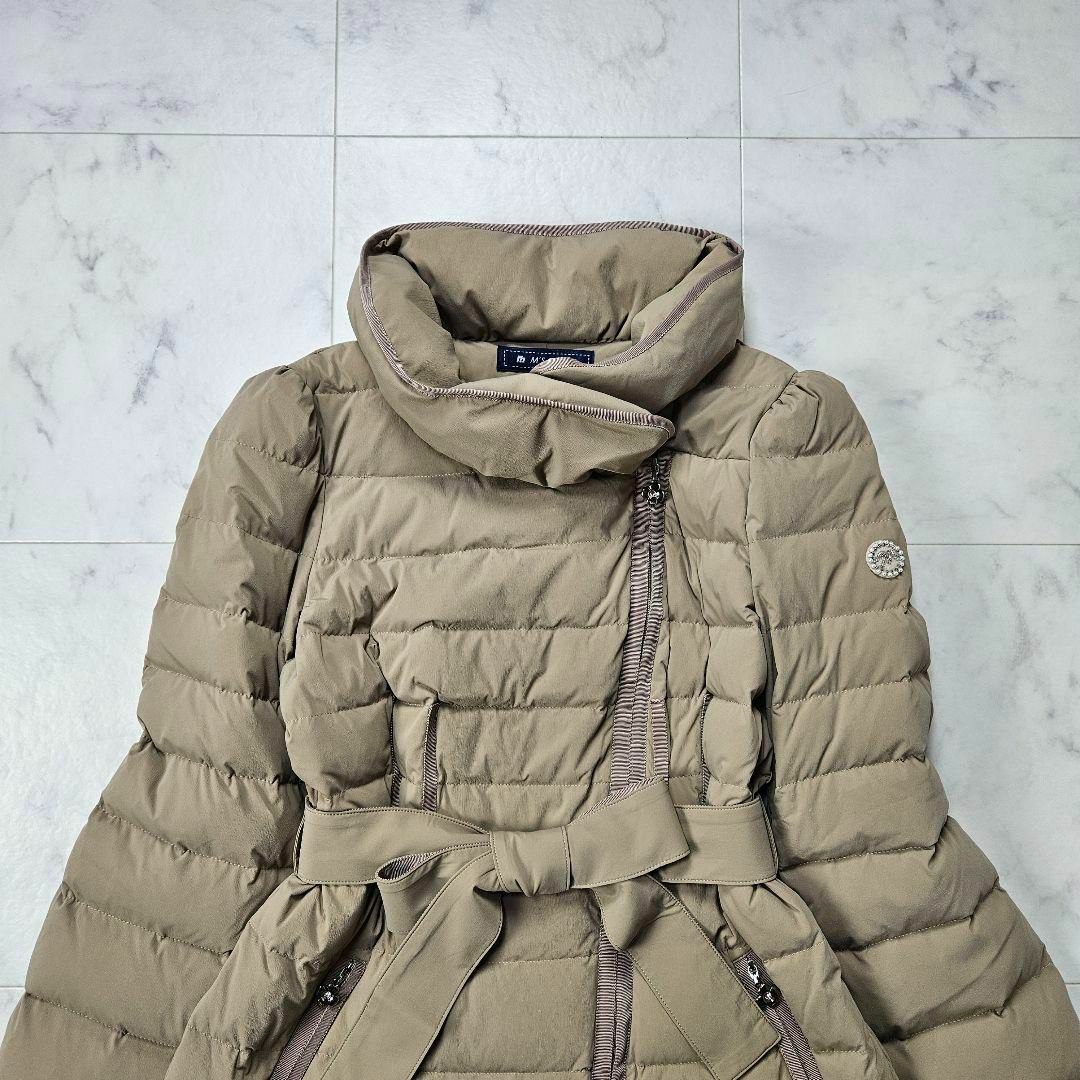 【極美品】エムズグレイシー ダウンコート ベージュ カメリア 40 リボン
