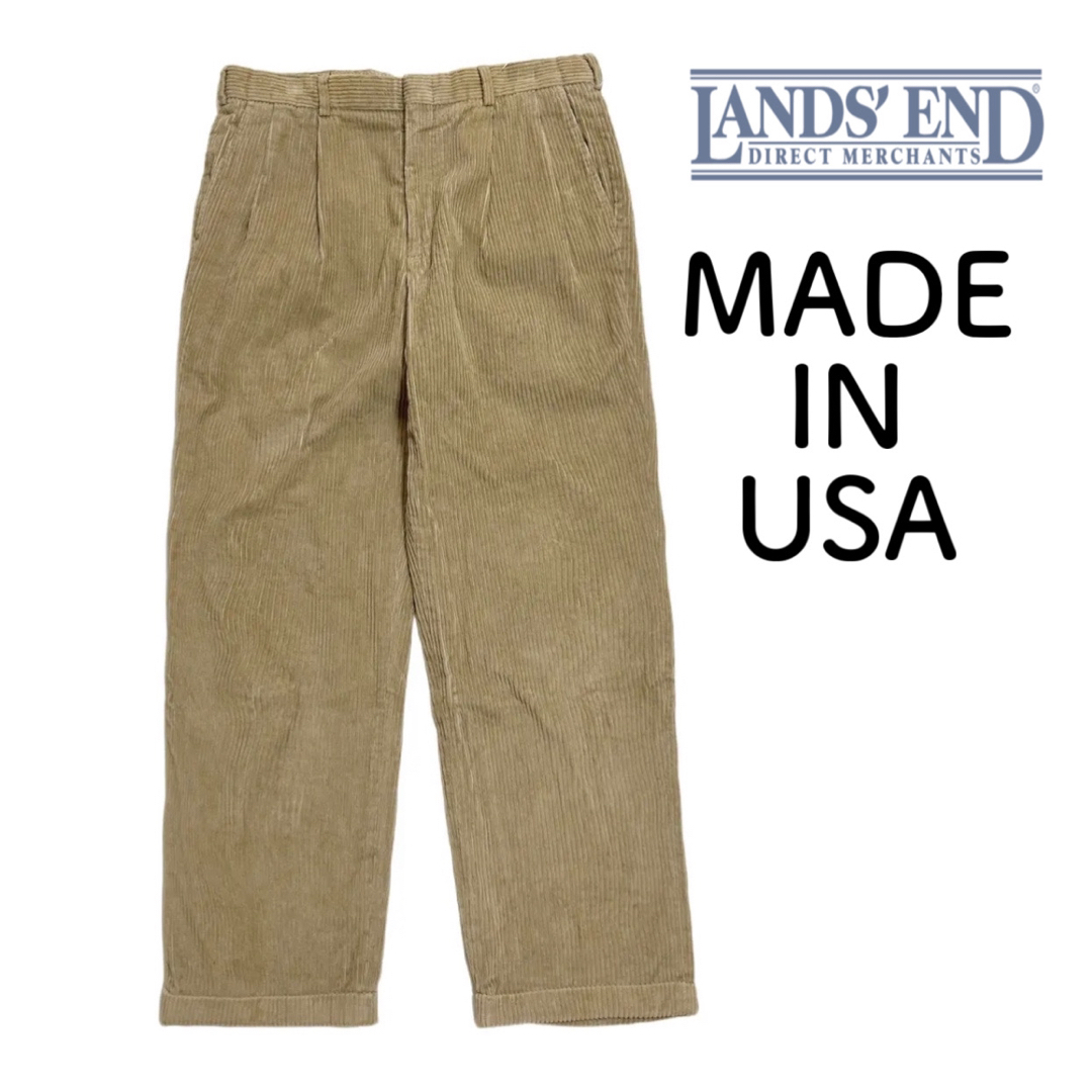 LANDS'END - USA製 90s ランズエンド インプリーツ 太畝 コーデュロイ