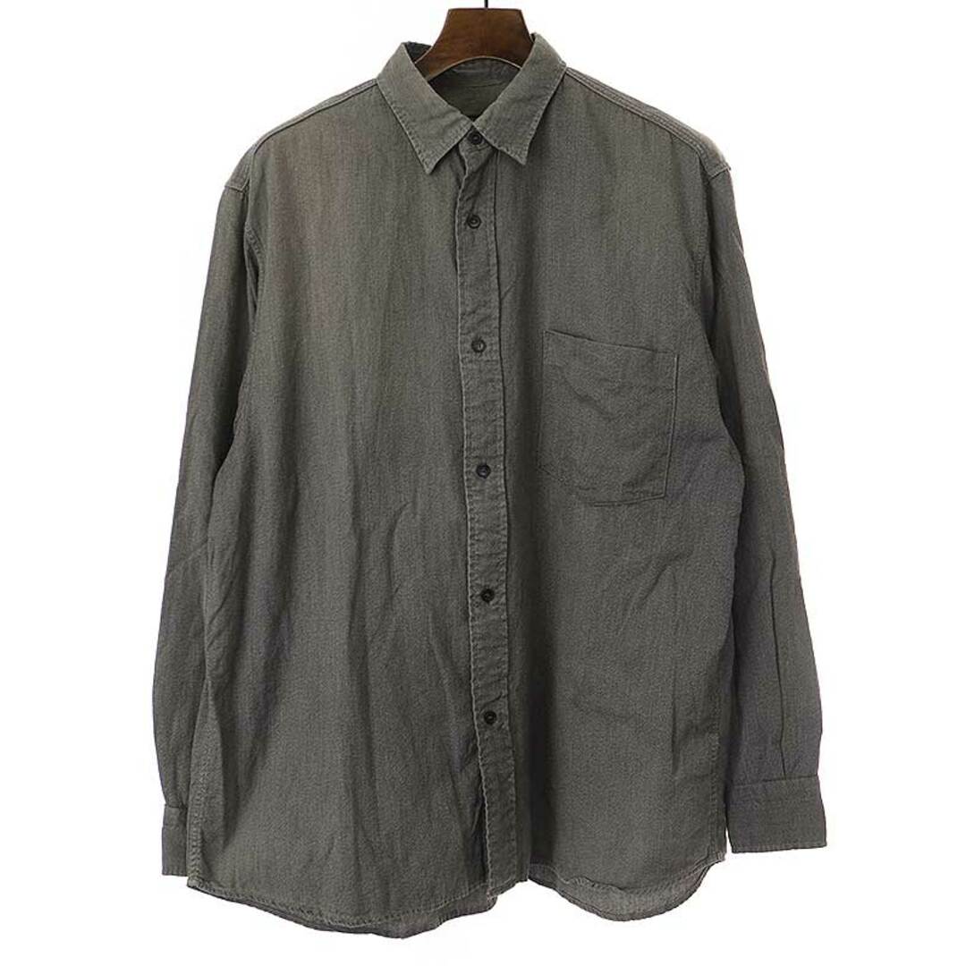 COMOLI - COMOLI コモリ 21SS ヨリ杢レギュラーカラーシャツ グレー 2