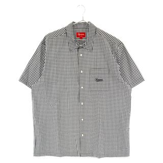 SUPREME シュプリーム 21SS Gingham S/S Shirt スクリプトロゴ ギンガムチェック 半袖シャツ ブラック/ホワイト