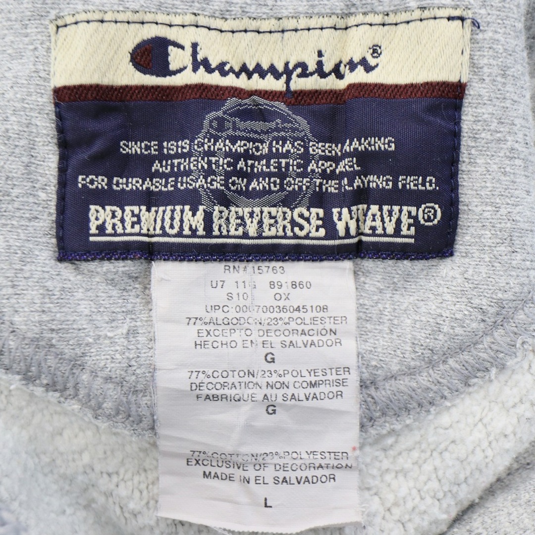 Champion(チャンピオン)のChampion チャンピオン プレミアムリバースウィーブ NFL アトランタ・ファルコンズ パーカーフーディー グレー (メンズ L) 中古 古着 O5355 メンズのトップス(パーカー)の商品写真