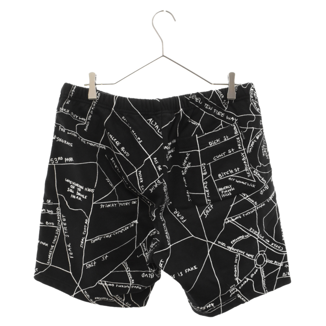 SUPREME シュプリーム 19SS Gonz Embroidered Map Sweatshort ゴンズマップ エンブロイダリー スウェットショーツ パンツ ブラック