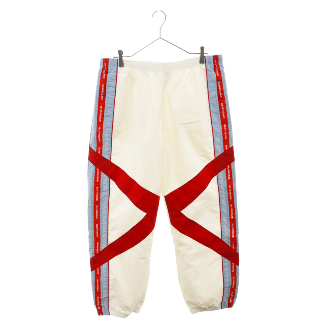 SUPREME シュプリーム 21SS Cross Paneled Track Pant クロスパネルトラックパンツ ホワイト/レッド | フリマアプリ ラクマ