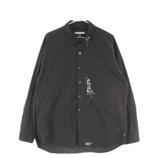 ネイバーフッド(NEIGHBORHOOD)のNEIGHBORHOOD ネイバーフッド 23SS DRIP EMBROIDERY L/S SHIRT ドリップエンブロイダリー長袖シャツ ブラック 231SPNH-SHM02(シャツ)