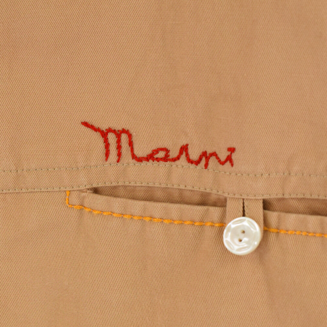 MARNI マルニ 23SS ロゴ刺繍 リネン混 麻 シャツジャケット 長袖シャツ 01SP 23 55840 ベージュ