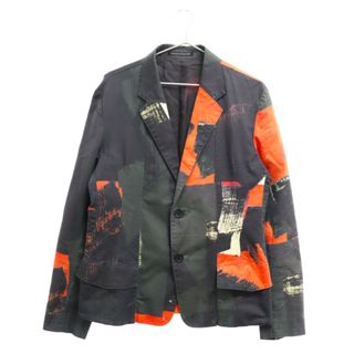 Yohji Yamamoto POUR HOMME ヨウジヤマモト プールオム 16SS 朝倉優佳 ペイントJK 総柄 テーラードジャケットHO-J41-035 ブラック/オレンジ