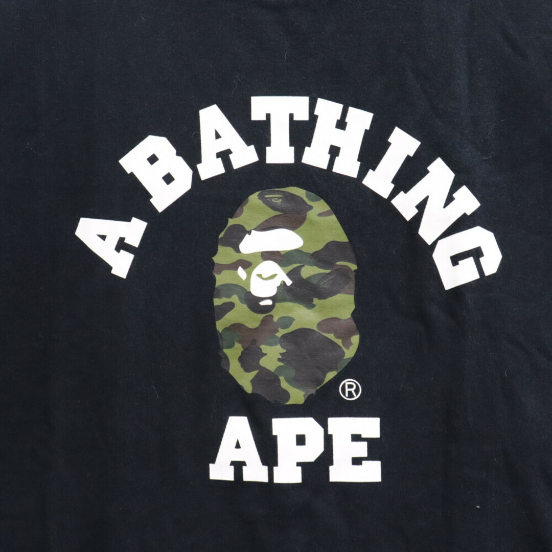 A BATHING APE アベイシングエイプ CAMO COLLEGE TEE カモカレッジロゴ半袖Tシャツ ブラック 001TEG301018X