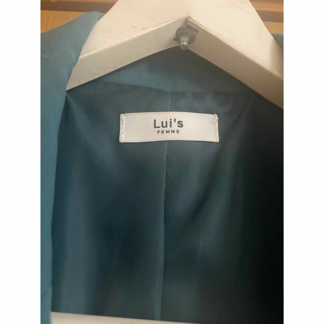 Lui's ダブルロングジレ ブルーグリーン ロングベスト レディース モード