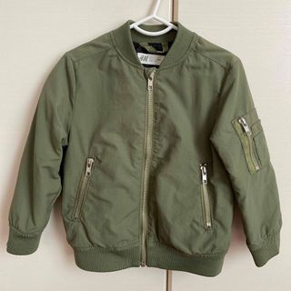 エイチアンドエム(H&M)のH&M ミリタリージャケット 90 95 2-3Y MA-1 カーキ　ジャンパー(ジャケット/上着)