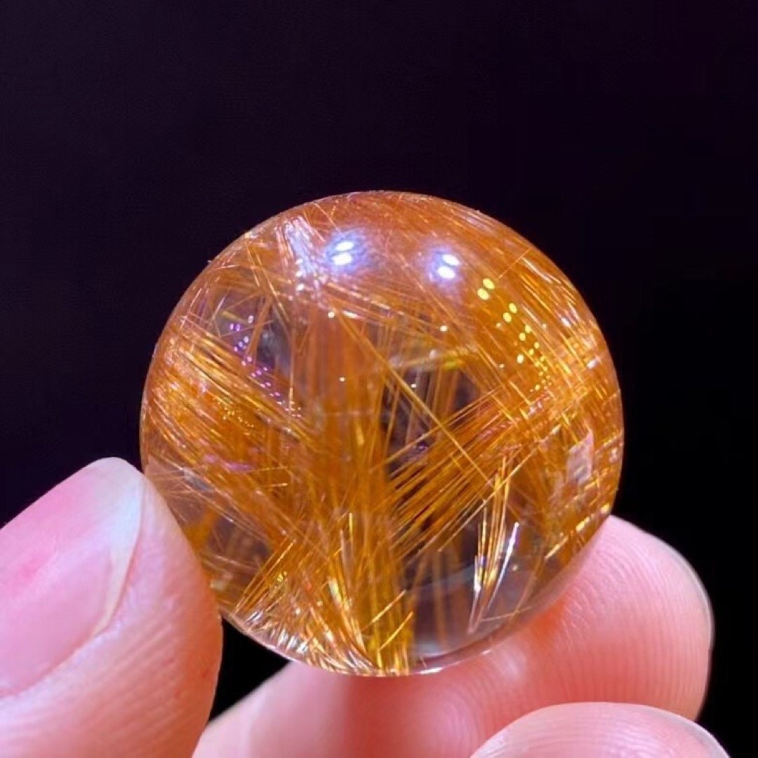 ⭐︎【天然】ゴールド ルチル クオーツ 丸玉 23.1mm-