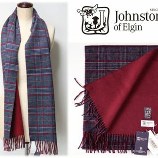 ジョンストンズ(Johnstons)の新品タグ付き【ジョンストンズ】カシミヤ100％ リバーシブル チェック柄マフラー(マフラー/ショール)