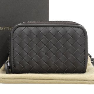 【本物保証】 箱・布袋付 新品同様 ボッテガヴェネタ BOTTEGA VENETA イントレチャート ラウンドファスナー コインケース 小銭入れ 114075