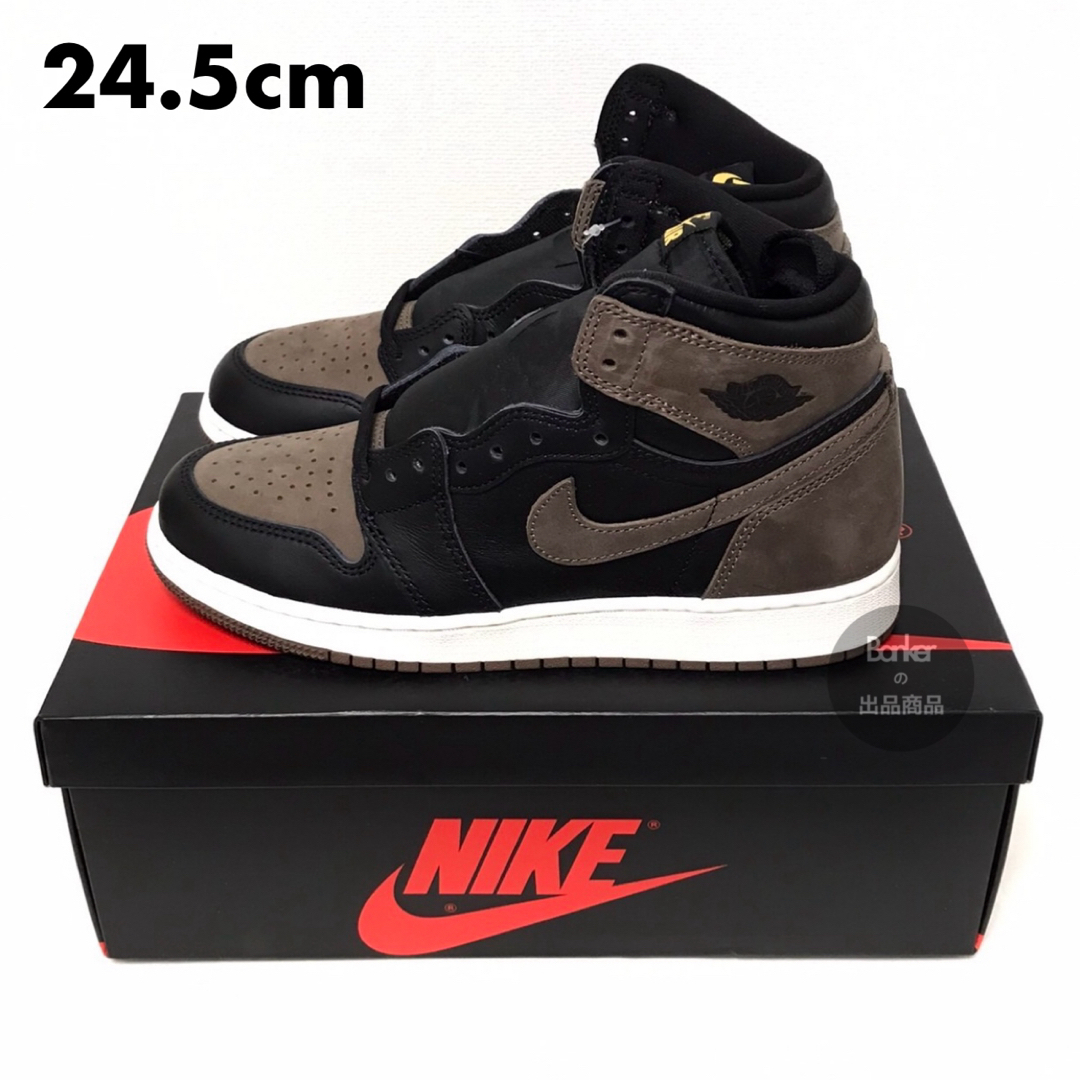 【24.5】NIKE AIR JORDAN 1 HIGH OG GS つま黒 茶