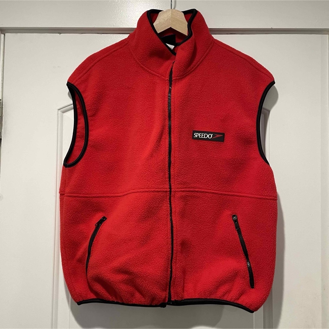 Speedo fleece vest Red スピード フリースベスト M