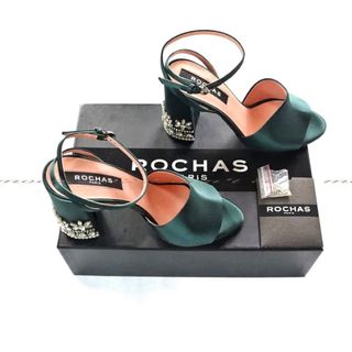 ロシャス(ROCHAS)のROCHAS ロシャス ビジューヒールストラップサンダル 定価　109,000円(ハイヒール/パンプス)