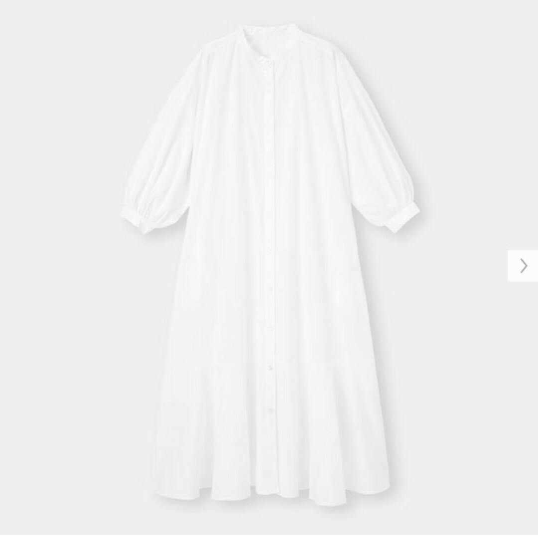 GU(ジーユー)のバンドカラーシャツワンピース(7分袖) レディースのワンピース(ロングワンピース/マキシワンピース)の商品写真
