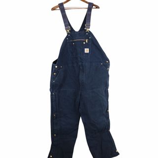 カーハート(carhartt)のCarhartt カーハート オーバーオール ワーク  中綿 ダブルニー DIY  ネイビー (メンズ 48×30) 中古 古着 O5451(サロペット/オーバーオール)