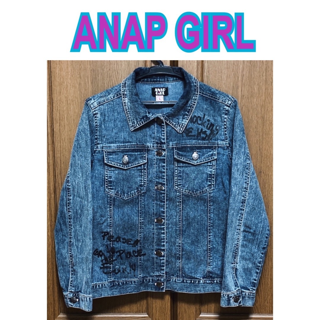 ANAP GIRL (アナップガール) ダメージ加工?古着っぽい?デニムGジャン | フリマアプリ ラクマ
