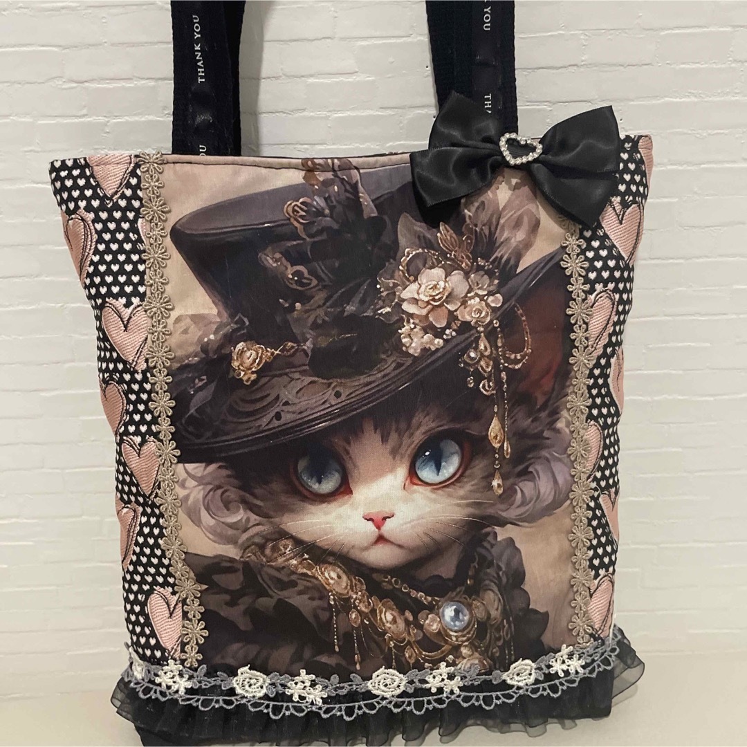 トートバッグ　猫ちゃん レディースのバッグ(トートバッグ)の商品写真