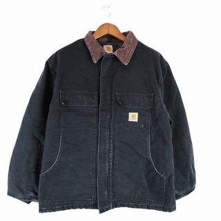 カーハート(carhartt)のCarhartt カーハート トラディショナルジャケット 防寒  ワーク 裏地キルティング ブラック (メンズ XL相当) 中古 古着 O5465(その他)