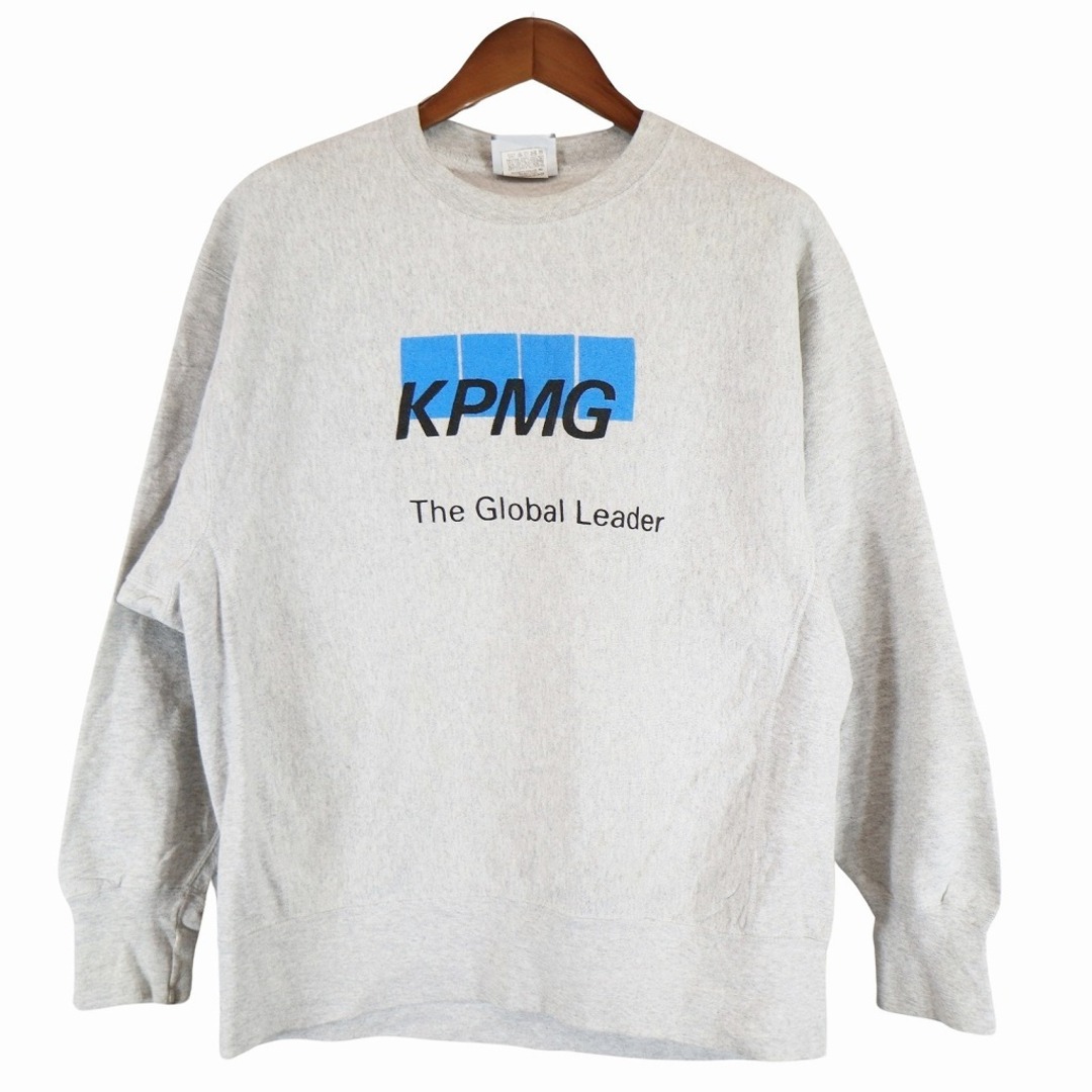 Lee(リー)の90年代 USA製 Lee リー 企業ロゴ スウェット KPMG グレー (メンズ XL) 中古 古着 O5468 メンズのトップス(スウェット)の商品写真