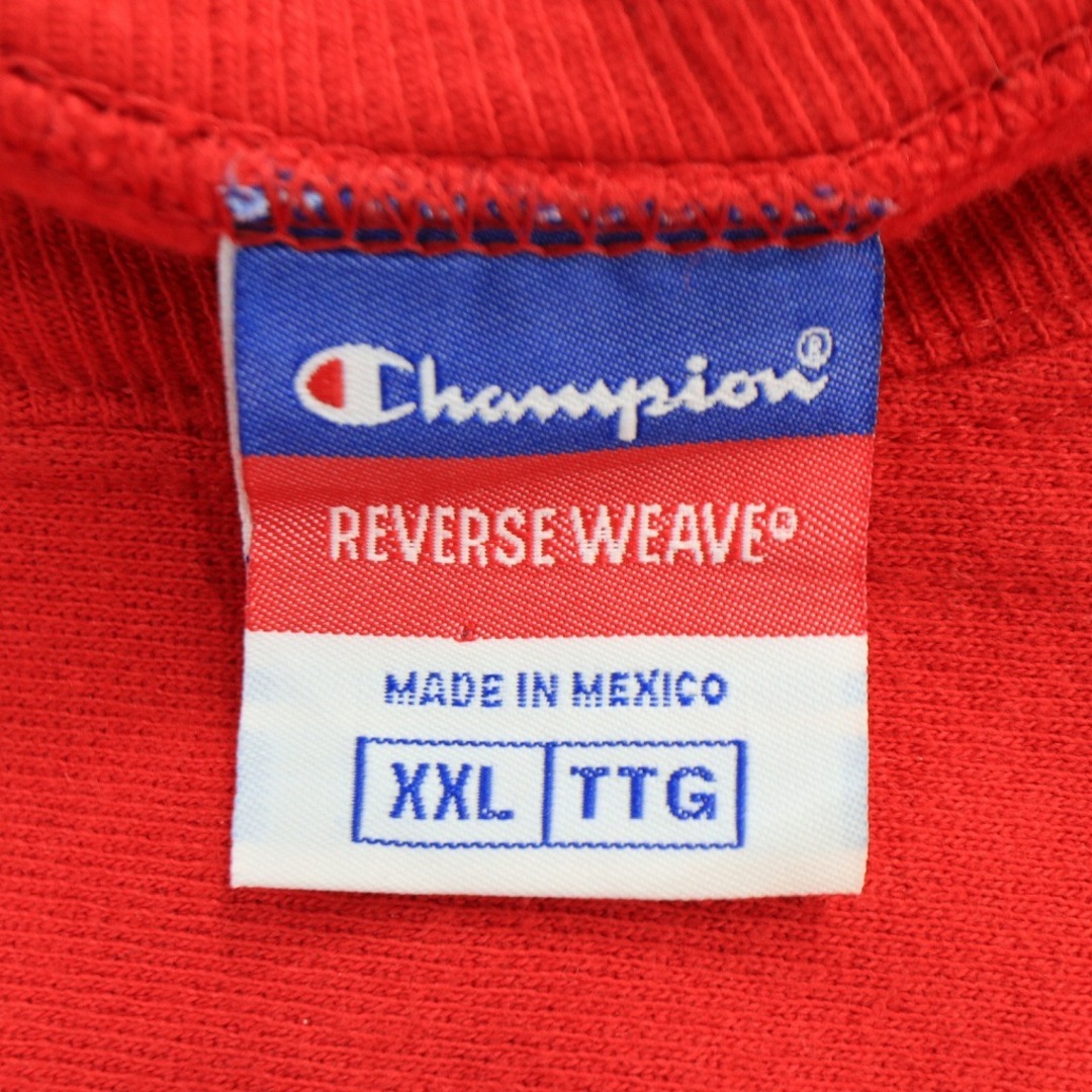 Champion チャンピオン リバースウィーブ スウェット 大きいサイズ カレッジ WISCONSIN レッド (メンズ XXL) 中古 古着  O5470