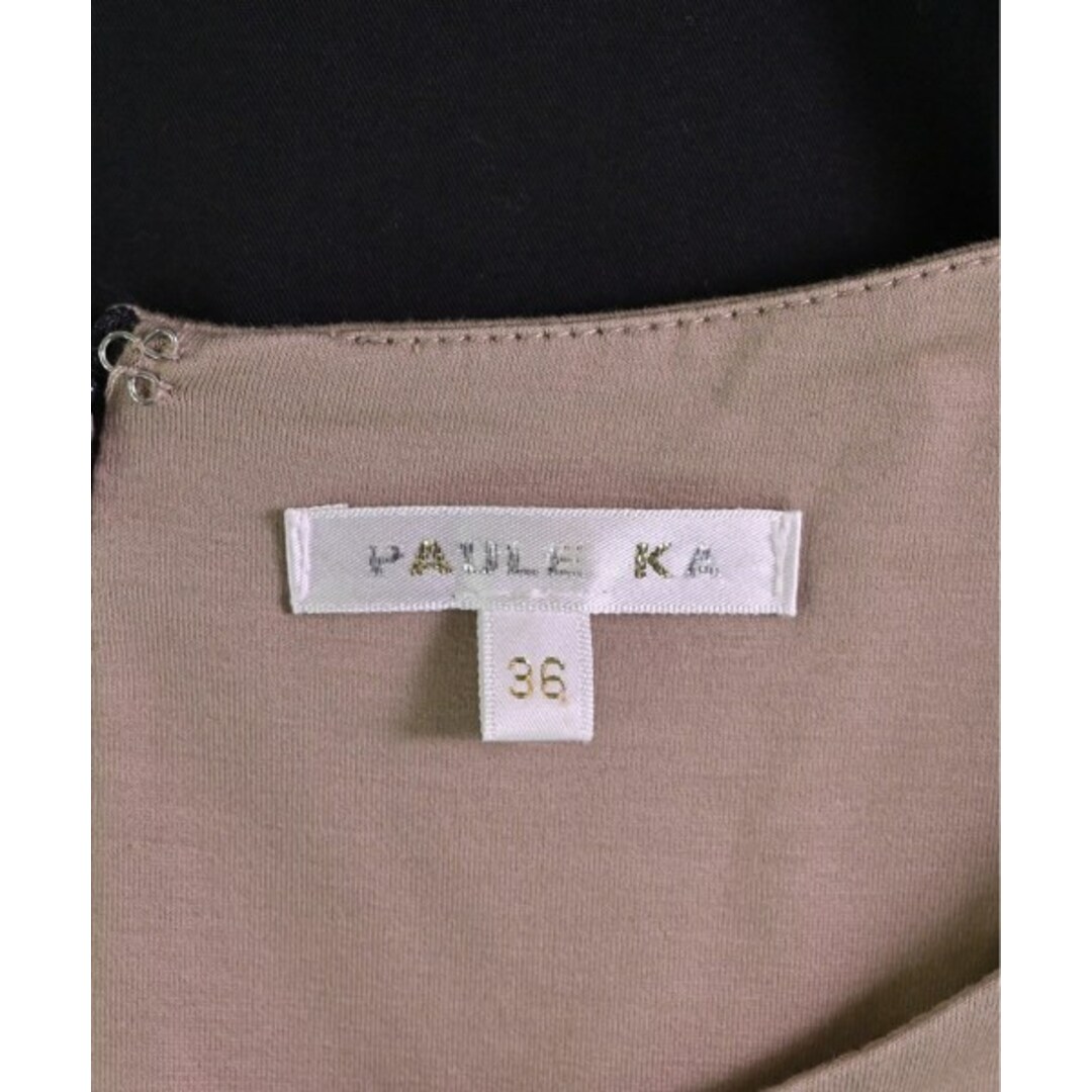 PAULE KA ポールカ ワンピース 36(XS位) ベージュx黒