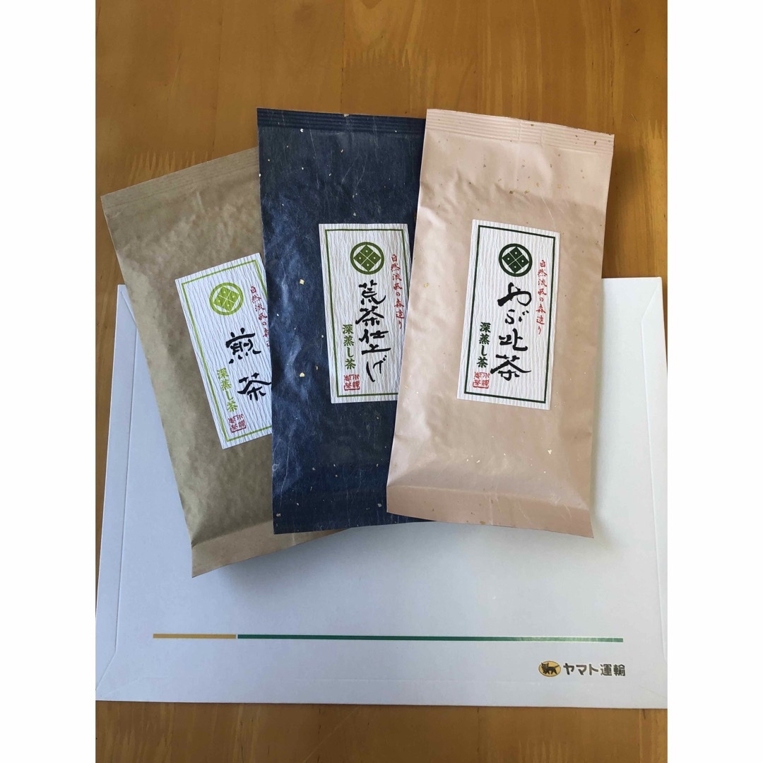 静岡（森町産）深蒸し煎茶　お茶飲み比べ　煎茶・やぶきた・荒茶仕上 食品/飲料/酒の飲料(茶)の商品写真