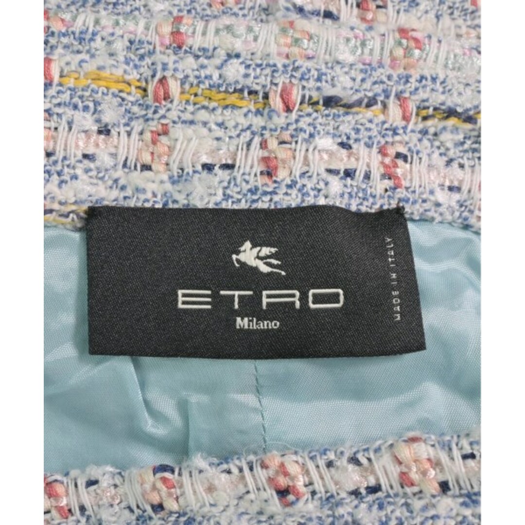 ETRO エトロ ひざ丈スカート 46(XL位) 白x紺x黄等(総柄) 【古着 ETRO エトロ ひざ丈スカート 46(XL位) 白x紺x黄等(総柄) 【古着