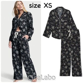 ヴィクトリアズシークレット(Victoria's Secret)の【新品】VS フランネル シャツ パジャマ ブラックスター XS.S (パジャマ)