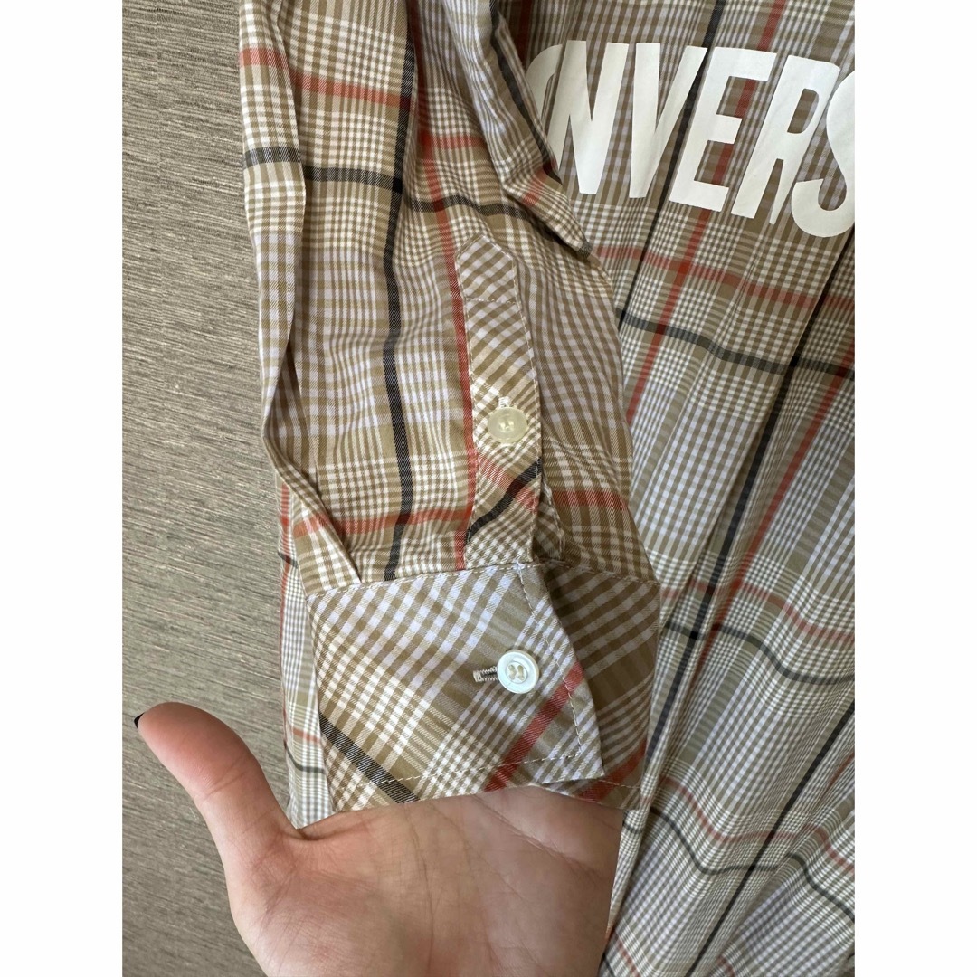 converse購入品 【美品】チェック柄が可愛い　ロングワンピースシャツ