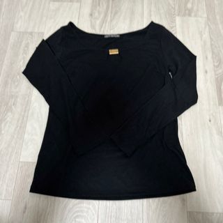 黒　レディース　カットソー　(Tシャツ/カットソー(七分/長袖))