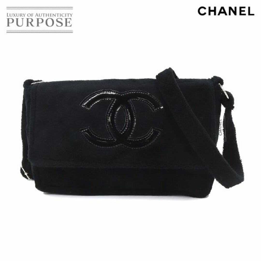 新品 未使用 シャネル CHANEL プレシジョン ココマーク ショルダー バッグ パイル ブラック シルバー 金具 VLP 90208852