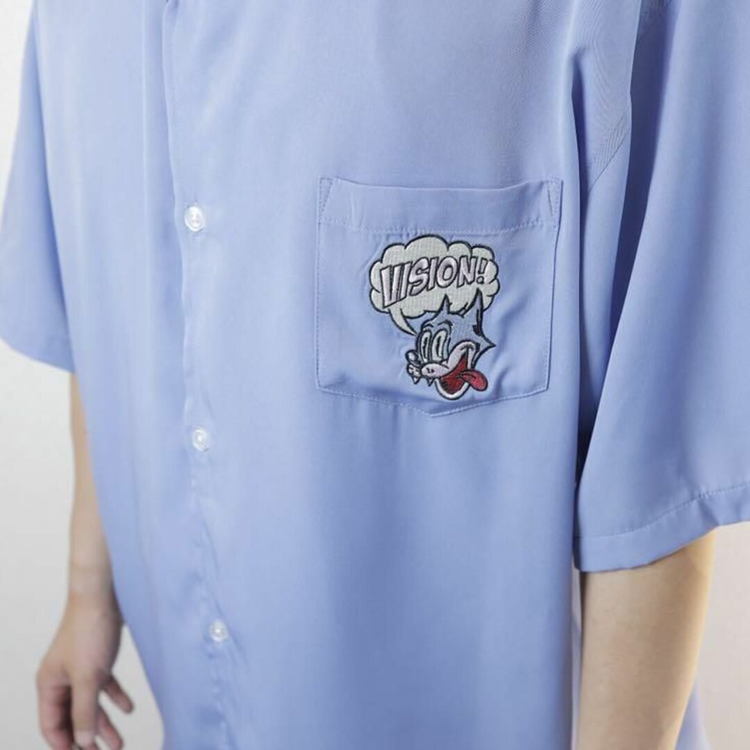 『新品』ビジョンネコシャツ【サックスL】 メンズのトップス(シャツ)の商品写真