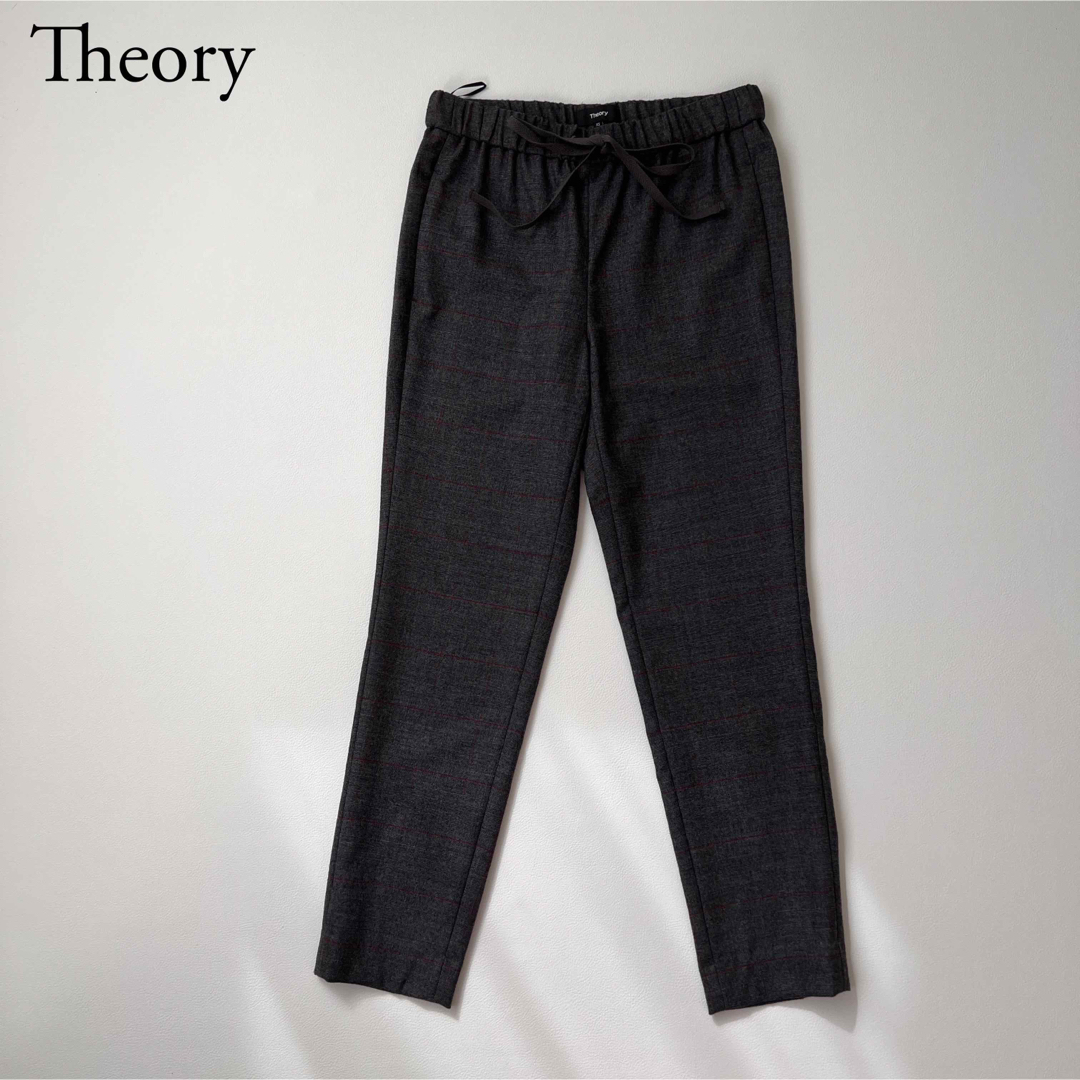 theory(セオリー)の美品　theory セオリー　ジョガーパンツ　アンクル丈　グレンチェック レディースのパンツ(クロップドパンツ)の商品写真