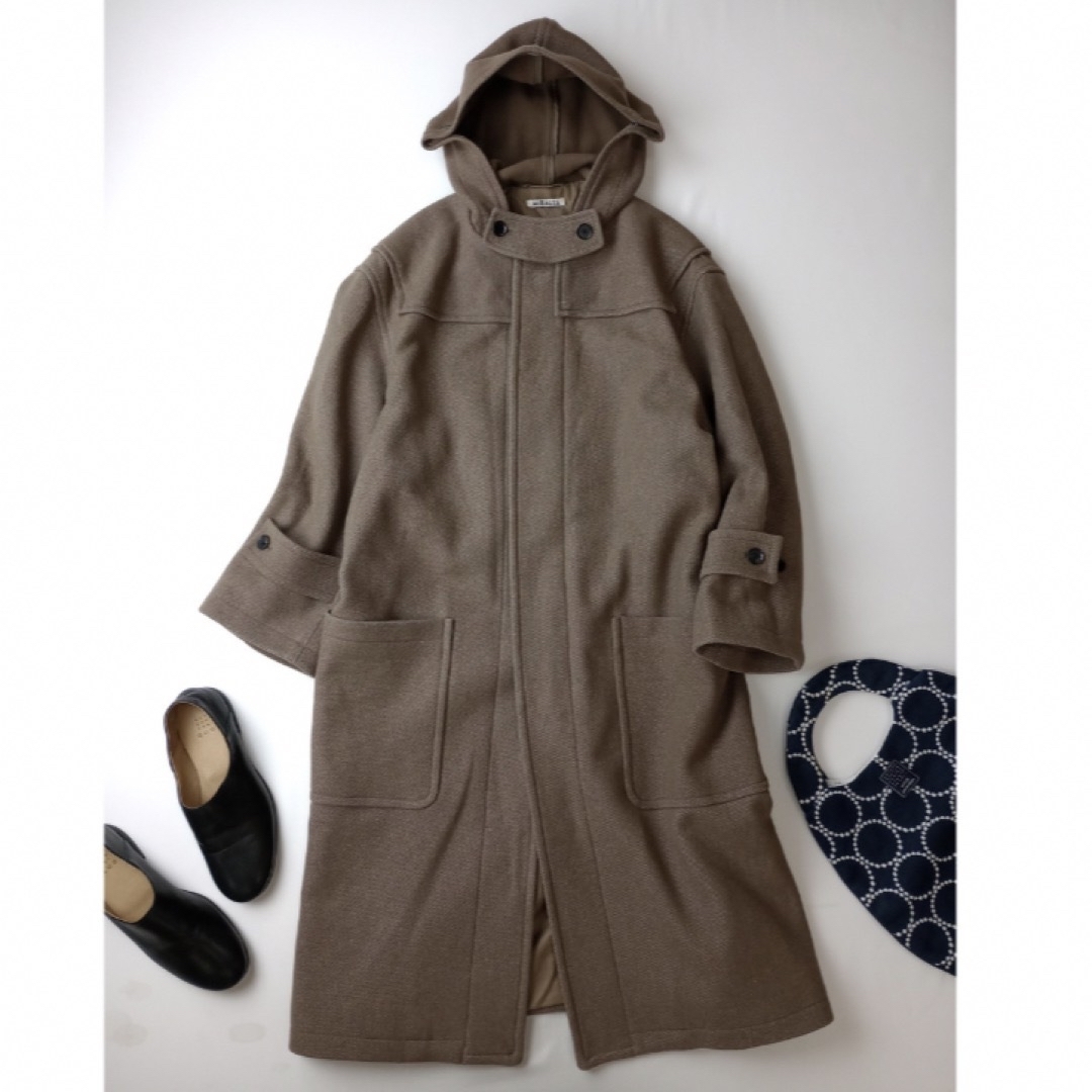 AURALEE WOOL SILK MELTON  DUFFLE COAT