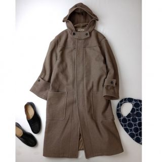 AURALEE WOOL SILK MELTON DUFFLE COAT