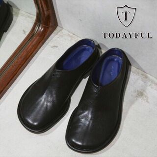 todayful slide leather shoes