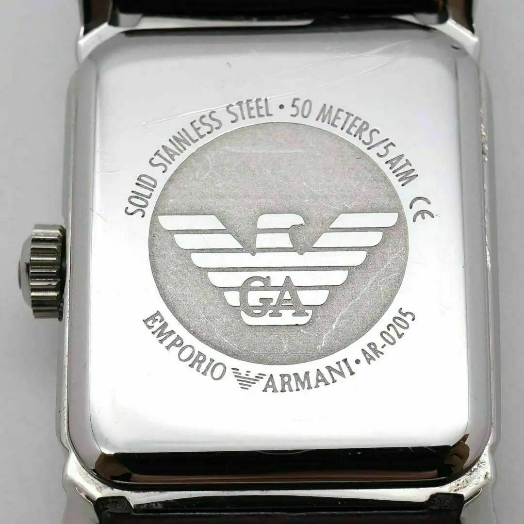《美品》EMPORIO ARMANI 腕時計 ブロンズ スクエア レザー 6